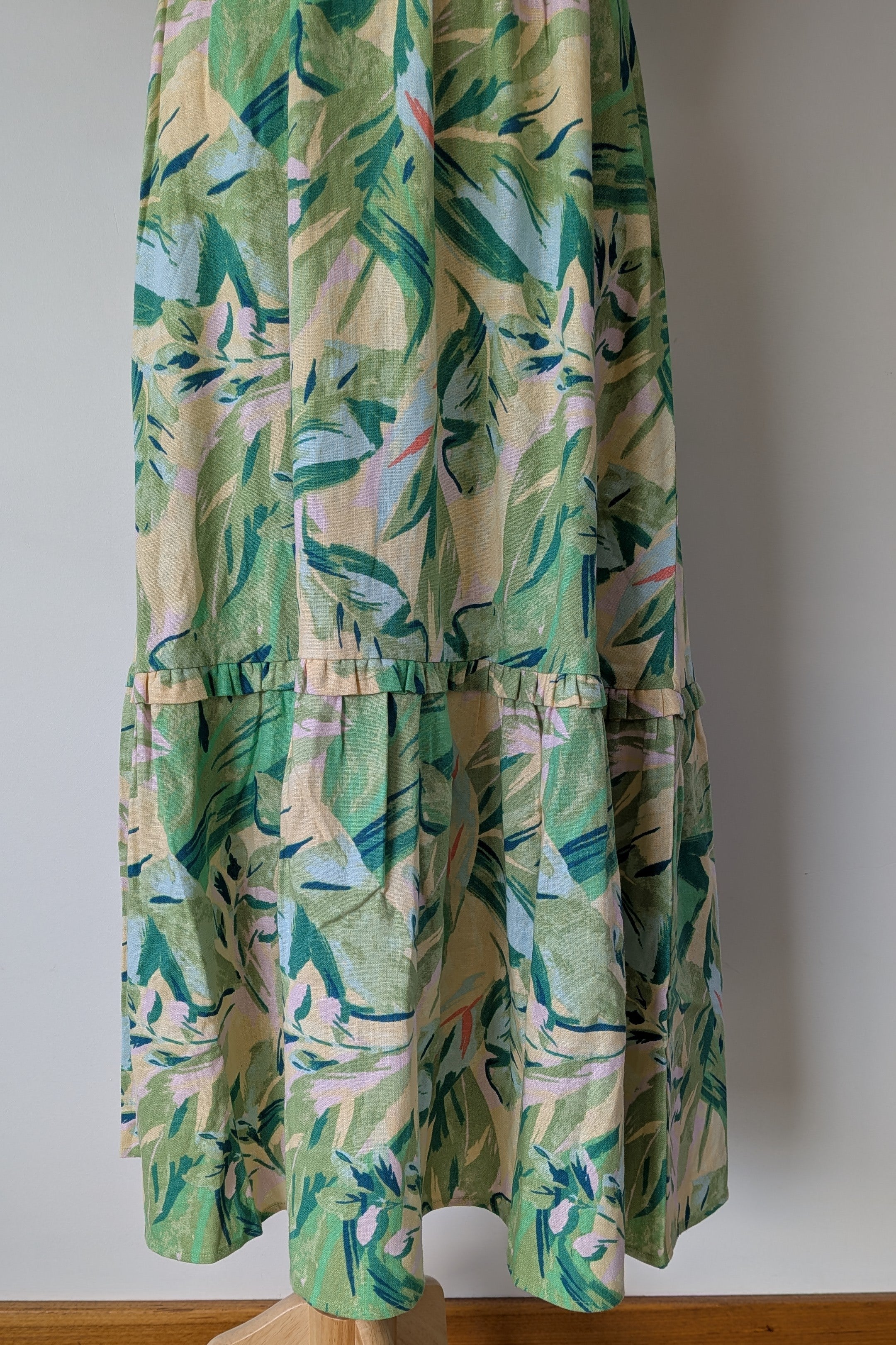 YAS Palmas Print Midi Linen Blend Dress Size M Brand New With Tags RRP $169.95