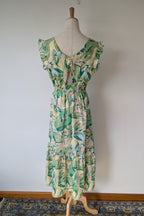 Y.A.S. Palmas Midi Dress Green Tropical Print Size M BNWT RRP $169.95