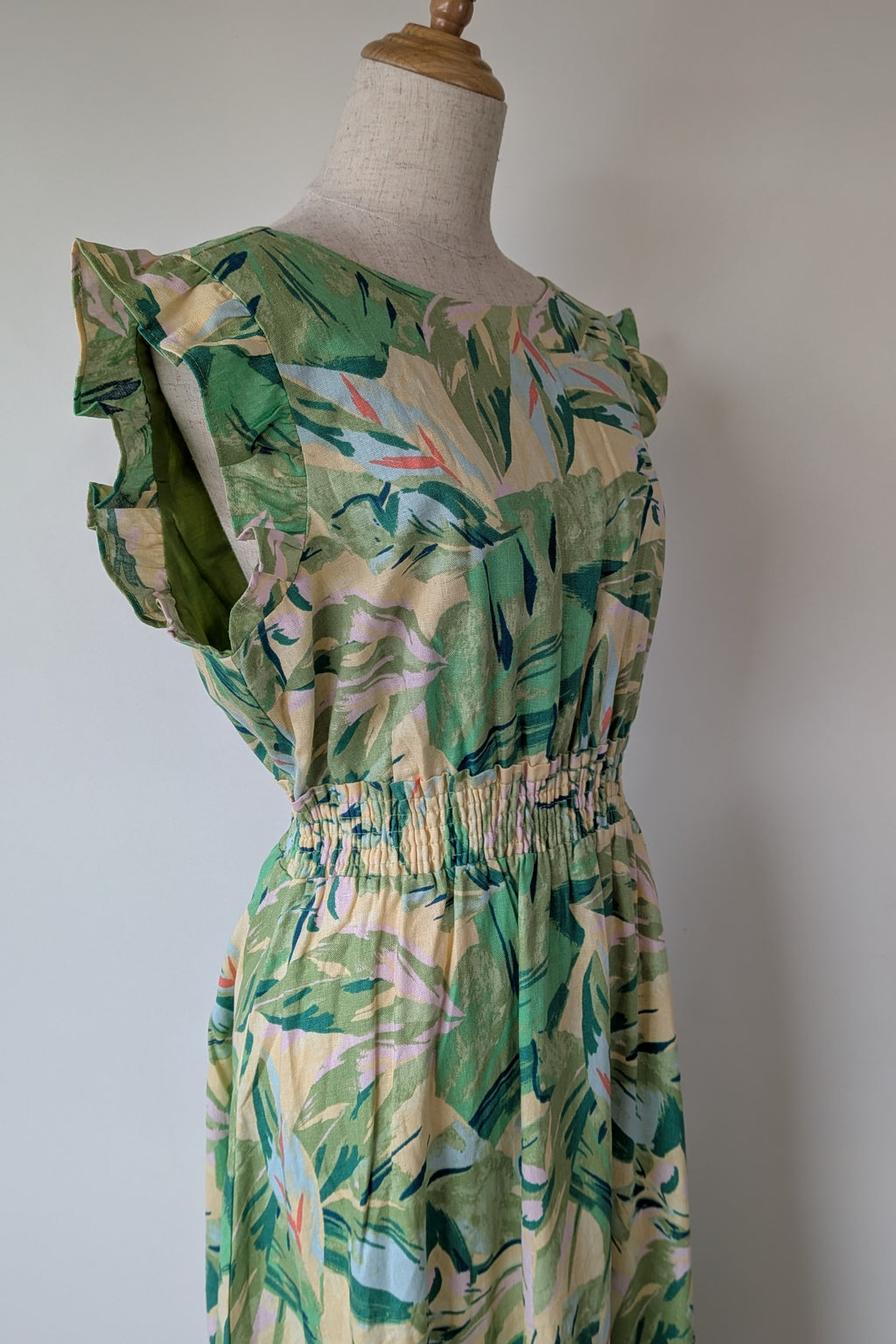 Y.A.S. Palmas Midi Dress Green Tropical Print Size M BNWT RRP $169.95