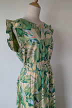 Y.A.S. Palmas Midi Dress Green Tropical Print Size M BNWT RRP $169.95