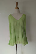Country Road Soft Tiered Blouse in Dreamy Green Size 10