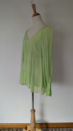 Country Road Soft Tiered Blouse in Dreamy Green Size 10