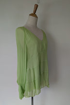 Country Road Soft Tiered Blouse in Dreamy Green Size 10