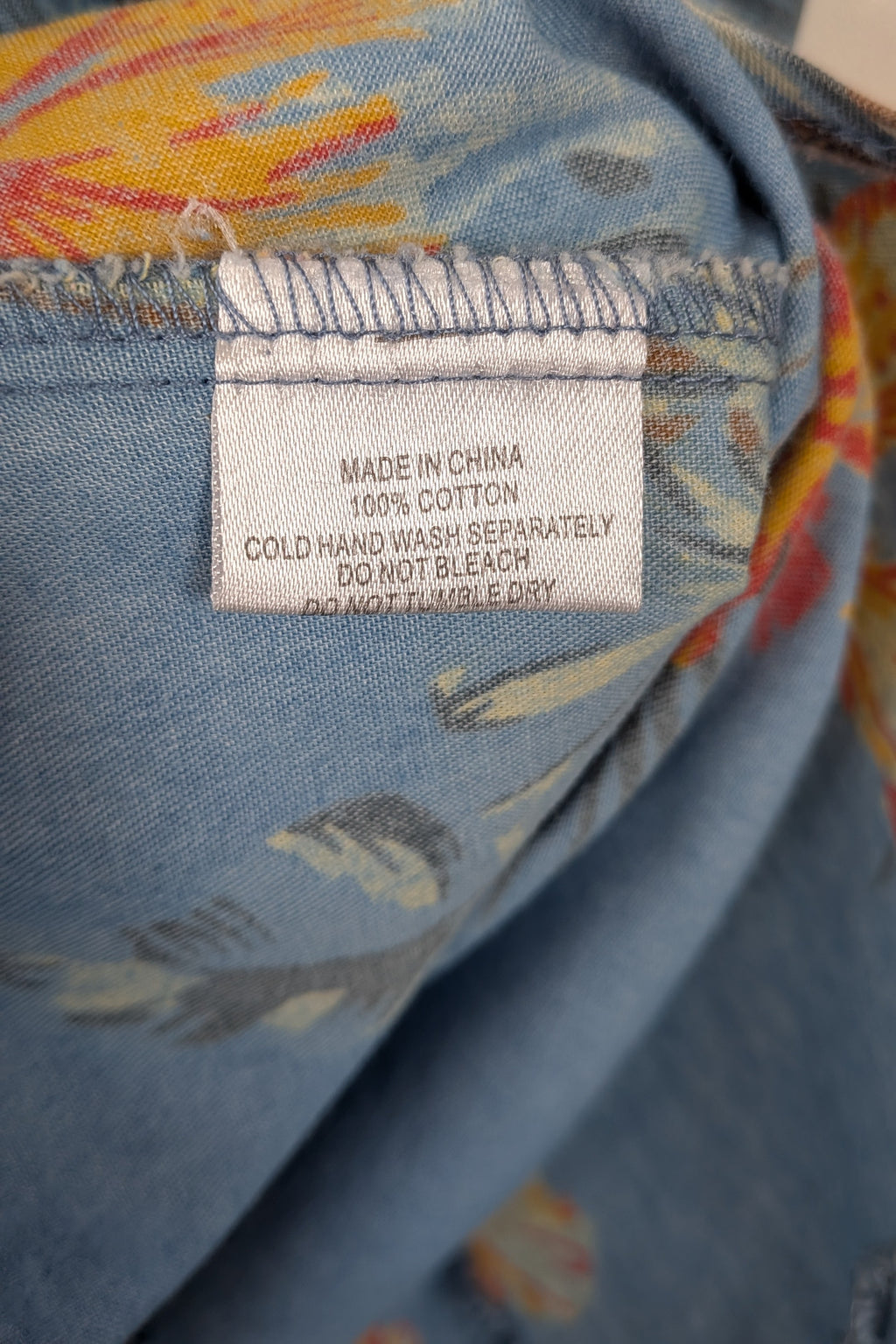 Willow Tree Blue Tropical Print Cotton Shirt Size 10