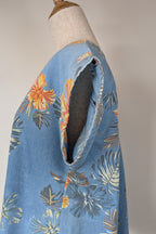 Willow Tree Blue Tropical Print Cotton Shirt Size 10
