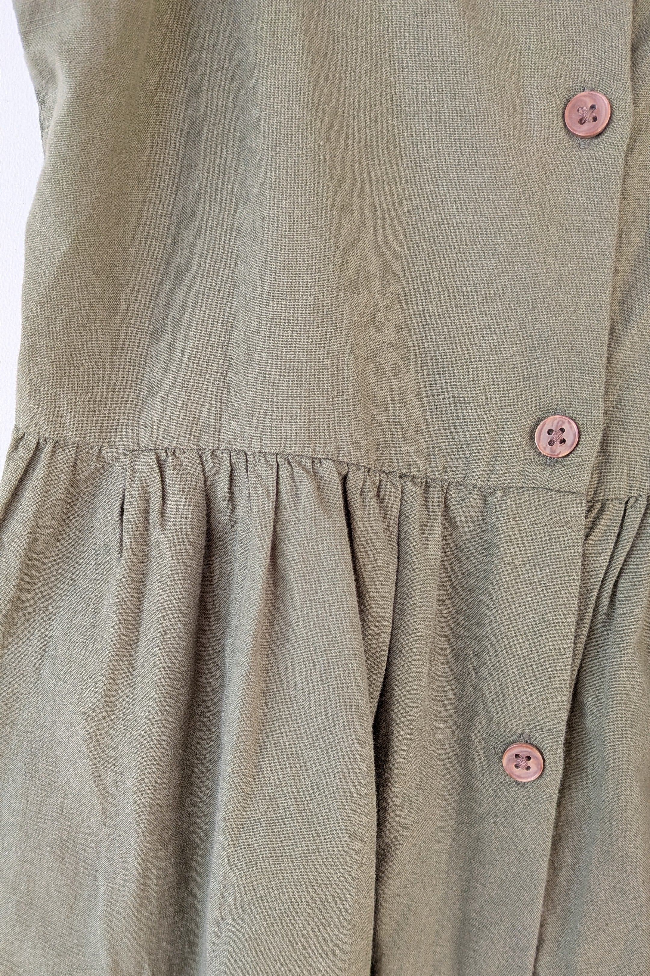 H&M Olive Green Ruffle Trim Dress Size 8 Brand New With Tags RRP $24.99