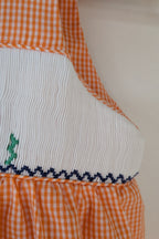 Smocked Giraffe Orange Checked Under The Sea Bubble Romper Size 2
