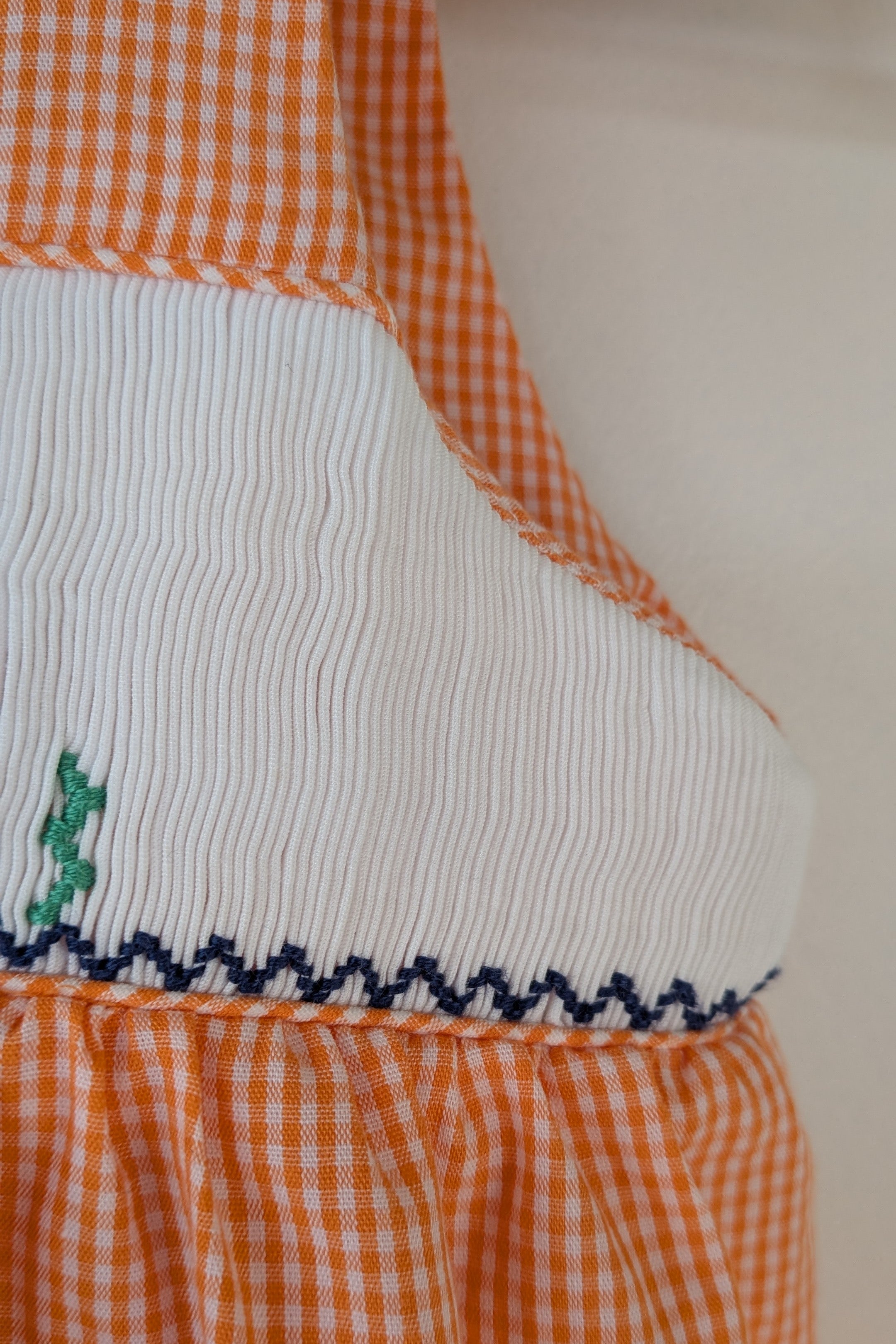 Smocked Giraffe Orange Checked Under The Sea Bubble Romper Size 2