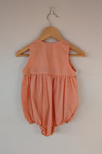Smocked Giraffe Orange Checked Under The Sea Bubble Romper Size 2