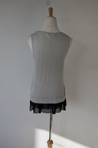 Cue Argyle Knit Sleeveless Top with Ruffle Peplum Hem Size M