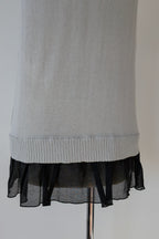 Cue Argyle Knit Sleeveless Top with Ruffle Peplum Hem Size M