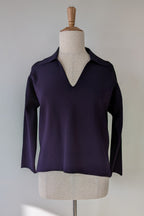 Country Road Compact Knit Polo in Eggplant Size L