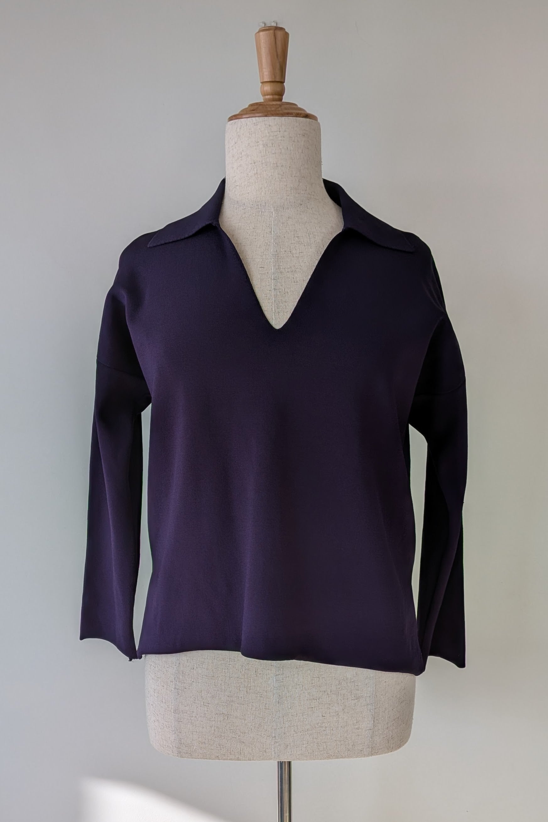 Country Road Compact Knit Polo in Eggplant Size L