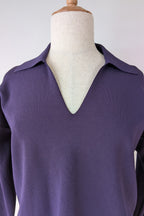 Country Road Compact Knit Polo in Eggplant Size L