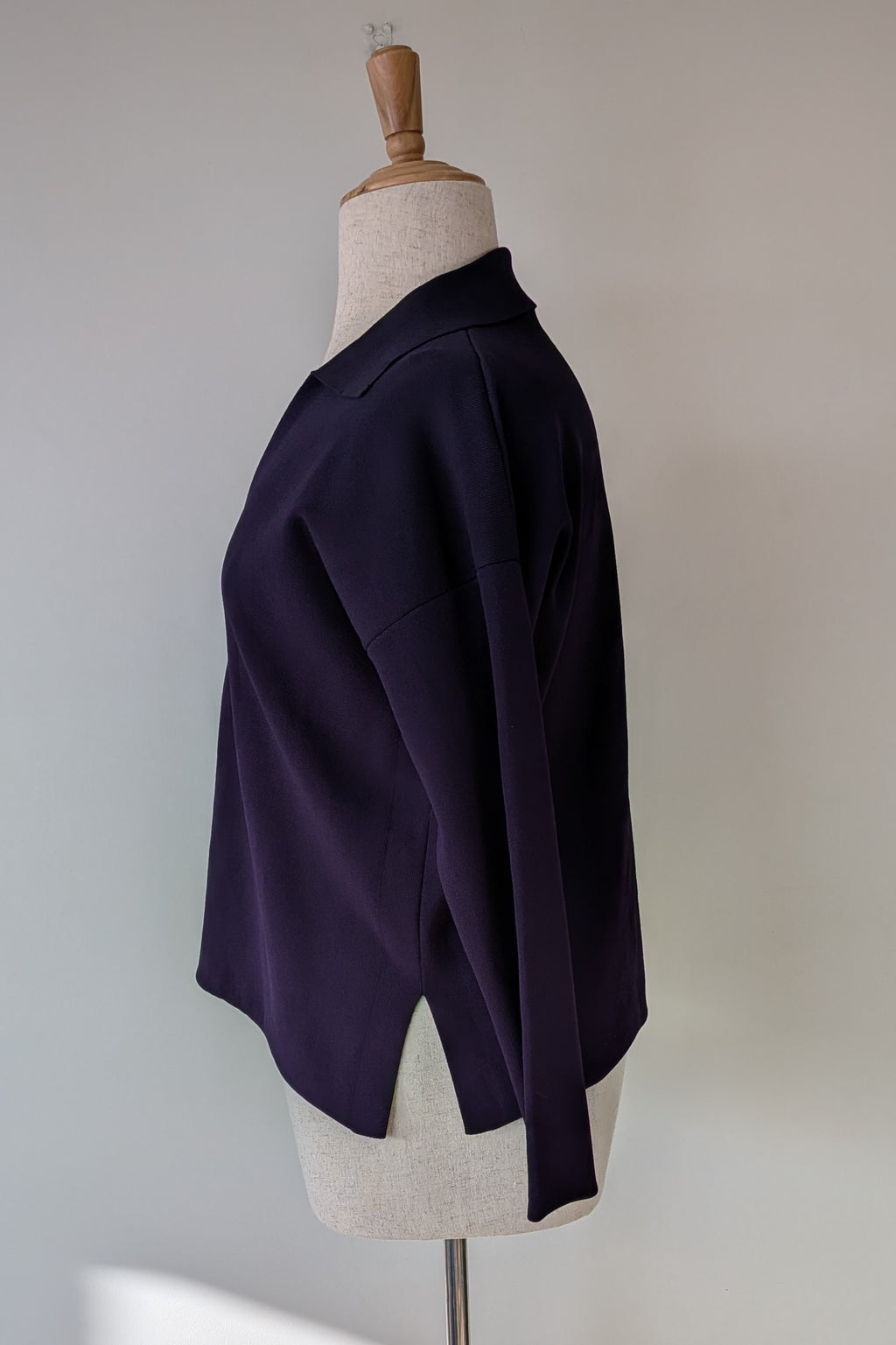 Country Road Compact Knit Polo in Eggplant Size L