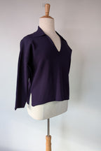 Country Road Compact Knit Polo in Eggplant Size L