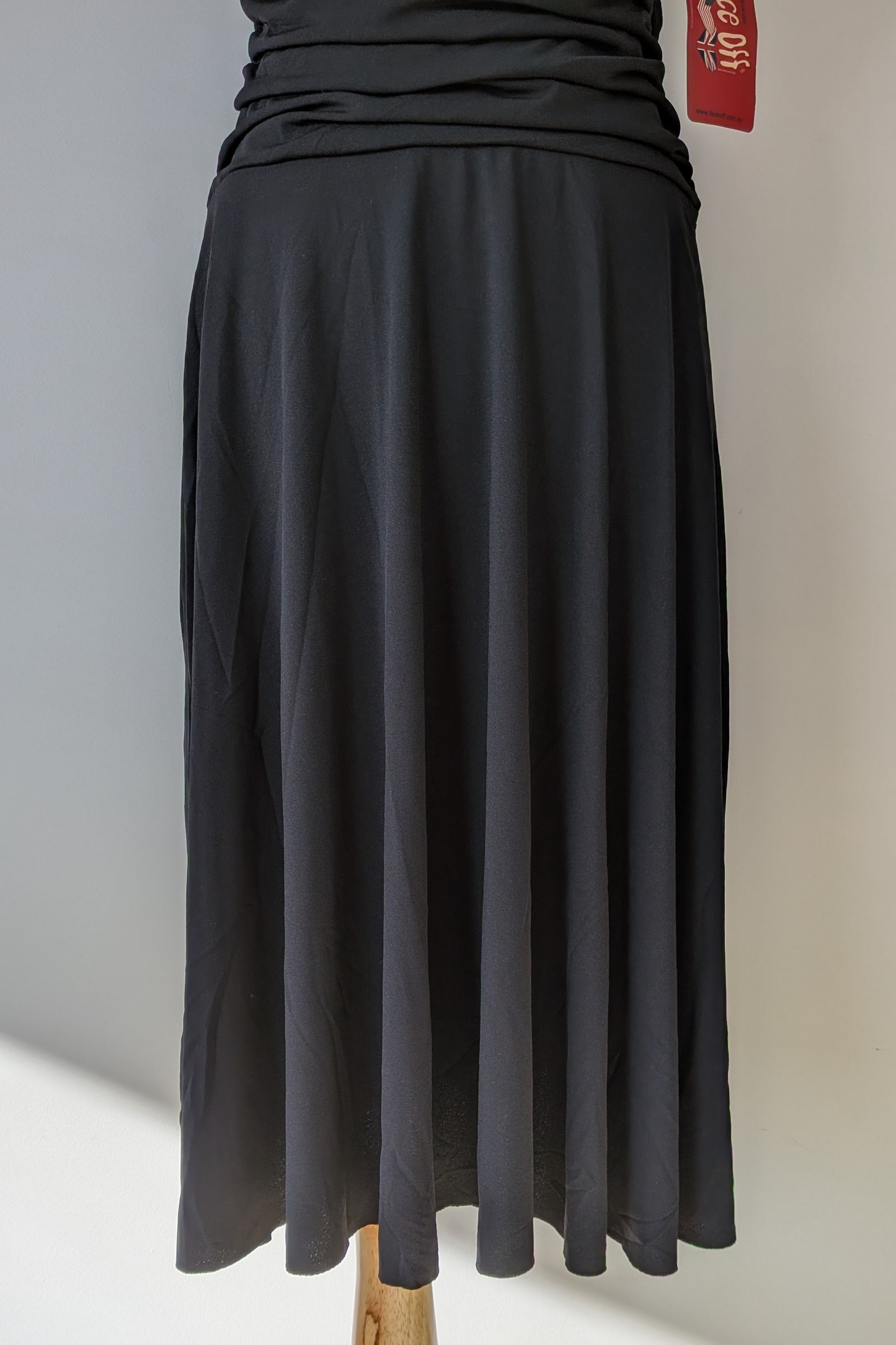 Vintage Y2K Face Off Black Ruched Midi Dress Size 12 Brand New With Tags