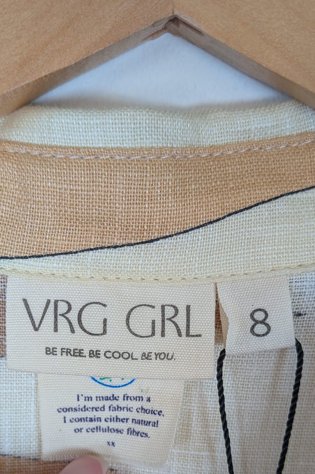 VRG GRL Heat Wave Linen Button Up Shirt Size 8 BNWT