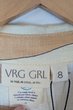 VRG GRL Heat Wave Linen Button Up Shirt Size 8 BNWT