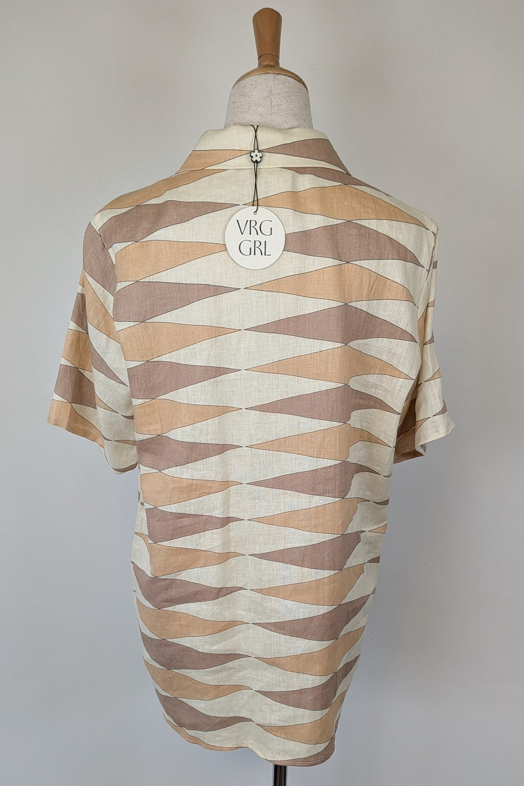 VRG GRL Heat Wave Linen Button Up Shirt Size 8 BNWT