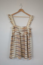 VRG GRL Malia Linen Smock Mini Dress Size 12 BNWT RRP $180