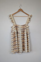 VRG GRL Malia Linen Smock Mini Dress Size 12 BNWT RRP $180