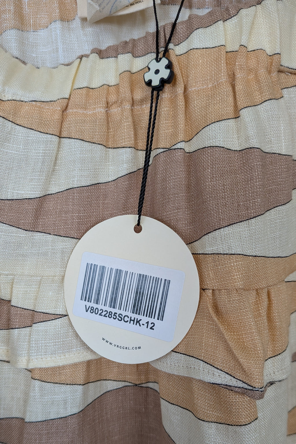 VRG GRL Malia Linen Smock Mini Dress Size 12 BNWT RRP $180