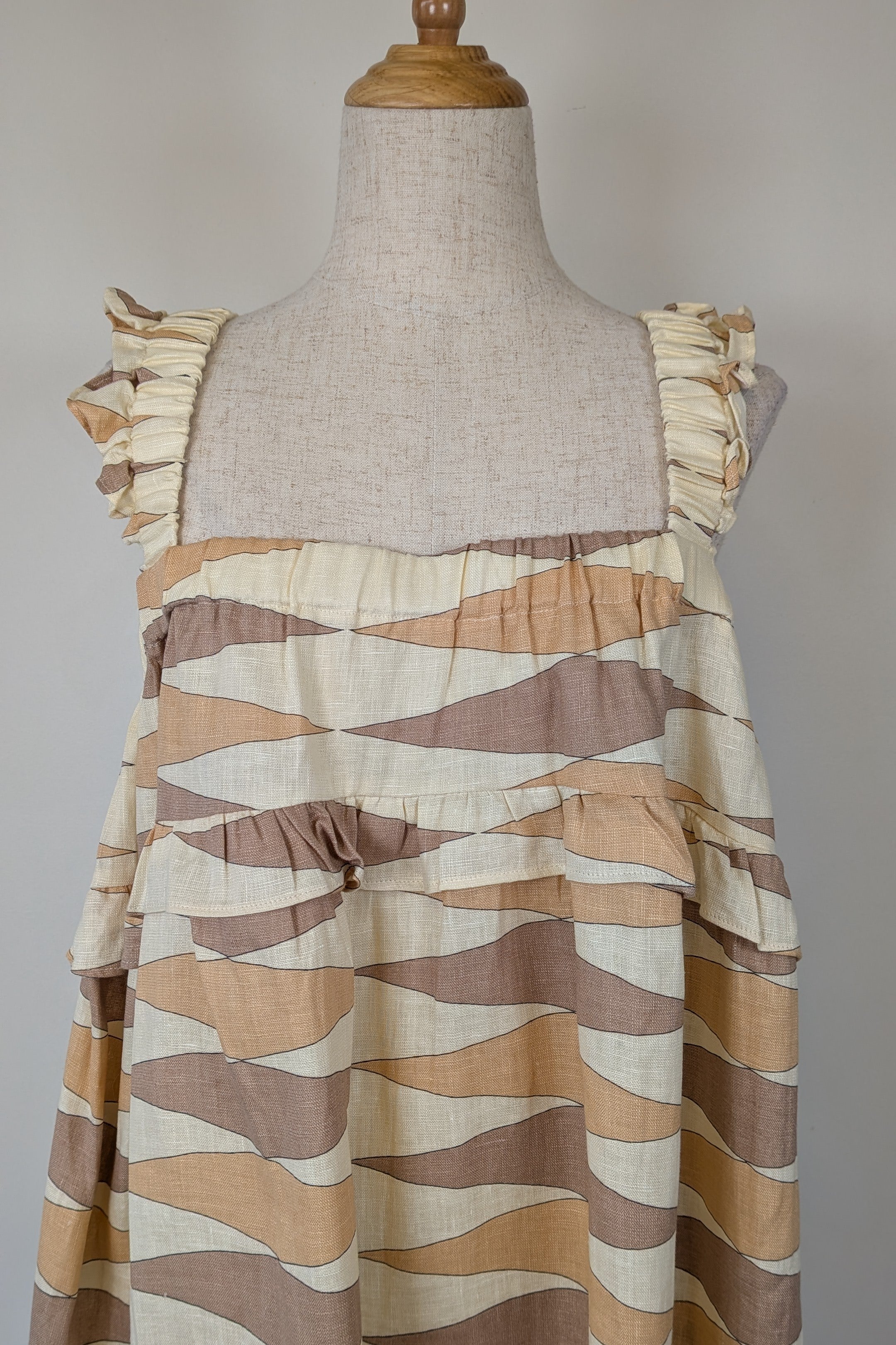 VRG GRL Malia Linen Smock Mini Dress Size 12 Brand New With Tags