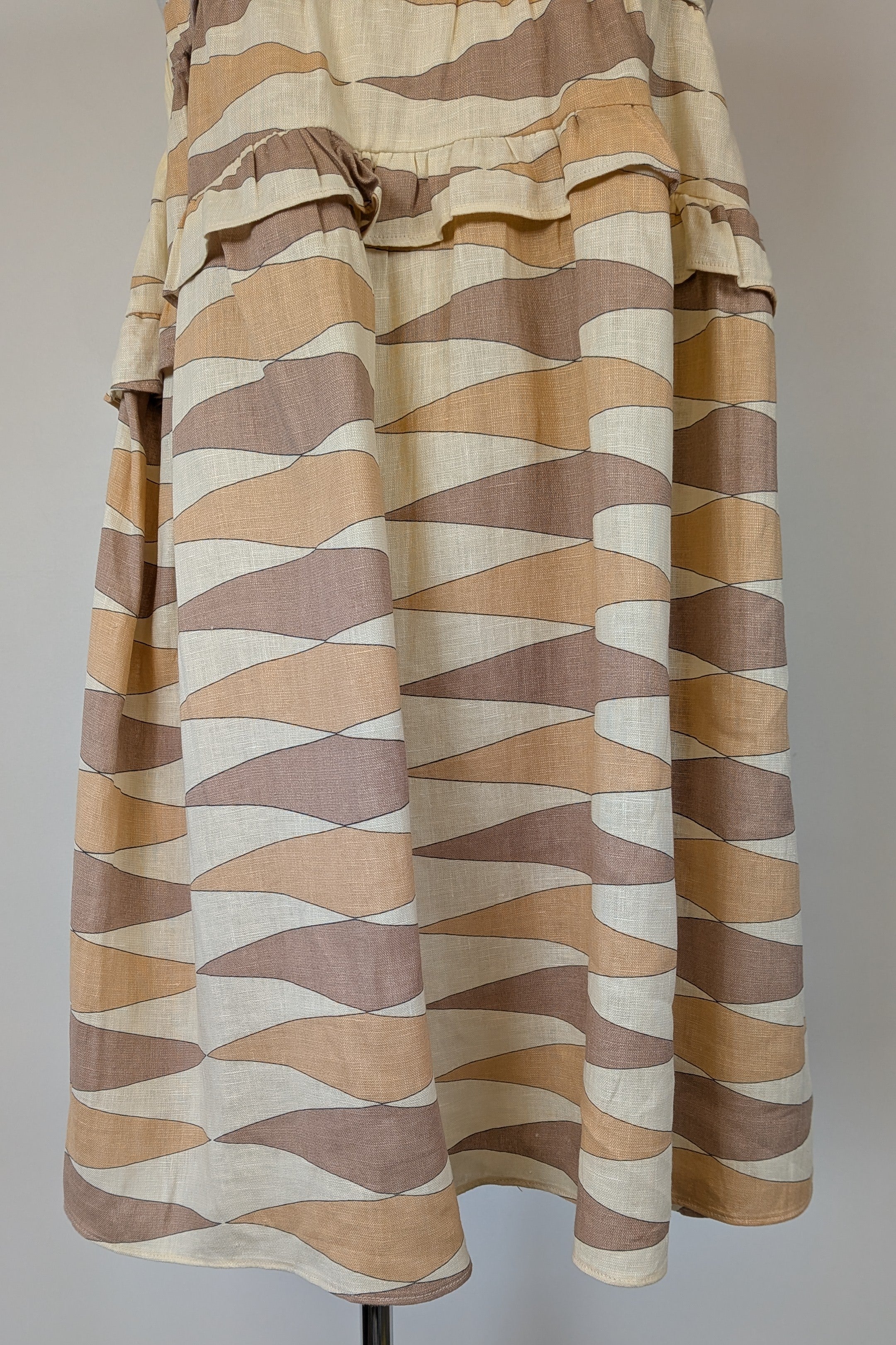 VRG GRL Malia Linen Smock Mini Dress Size 12 Brand New With Tags
