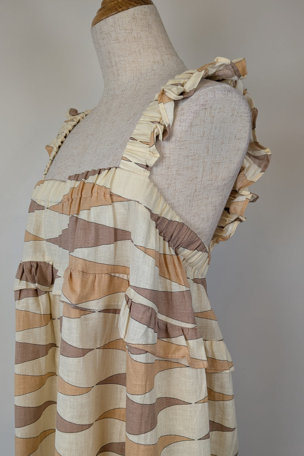 VRG GRL Malia Linen Smock Mini Dress Size 12 BNWT RRP $180