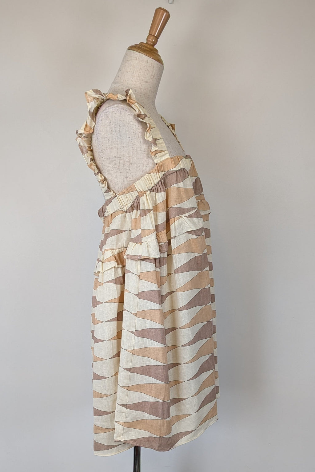 VRG GRL Malia Linen Smock Mini Dress Size 12 BNWT RRP $180