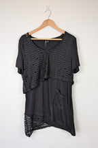 Taking Shape Black Wicker Asymmetrical Tunic Size XS BNWT RRP $109.95