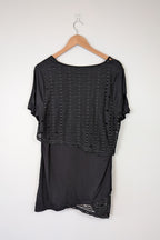 Taking Shape Black Wicker Asymmetrical Tunic Size XS BNWT RRP $109.95