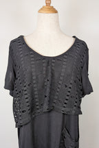 Taking Shape Black Wicker Asymmetrical Tunic Size XS BNWT RRP $109.95