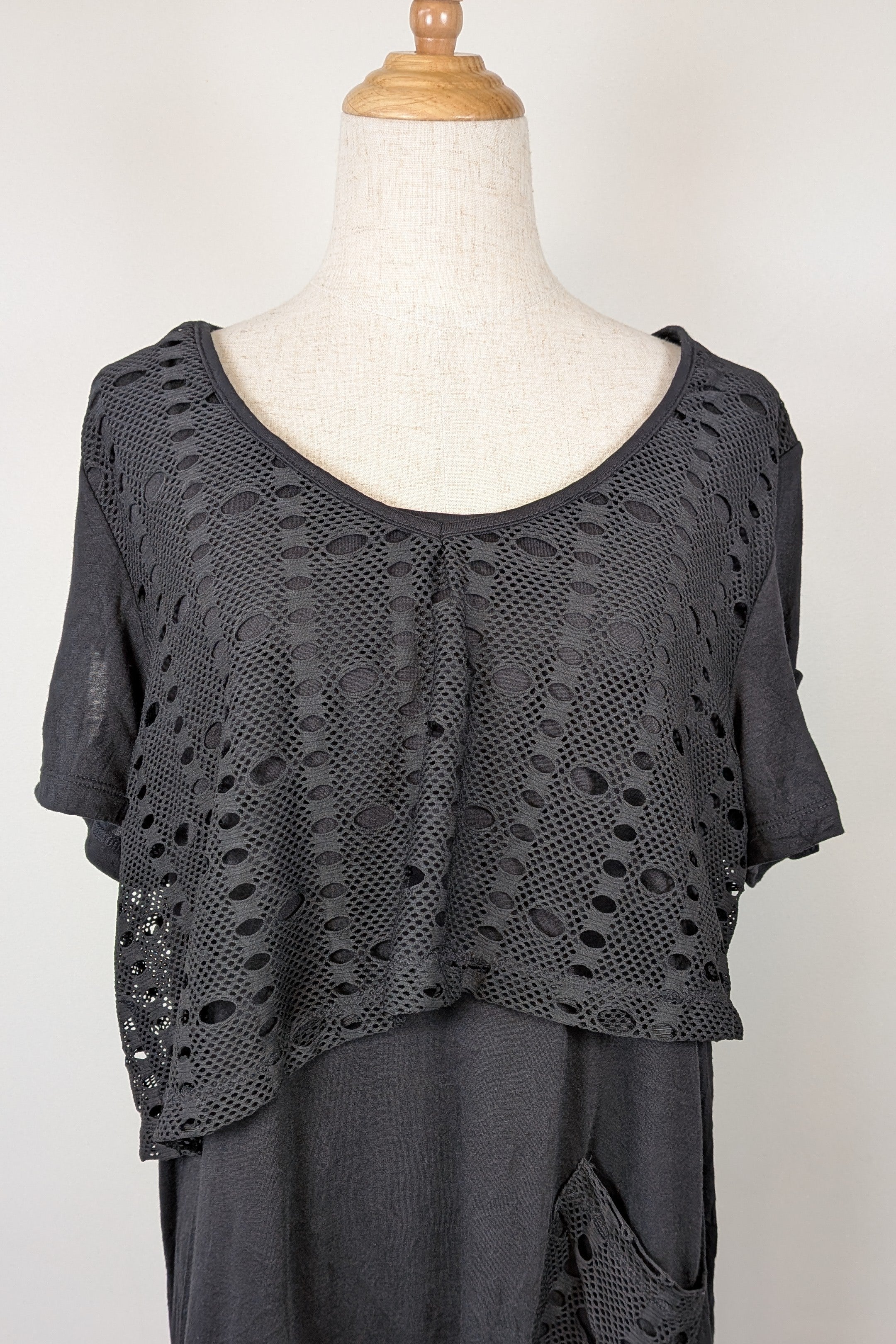 TS Black Wicker Asymmetrical Tunic Size XS Brand New With Tags RRP $109.95
