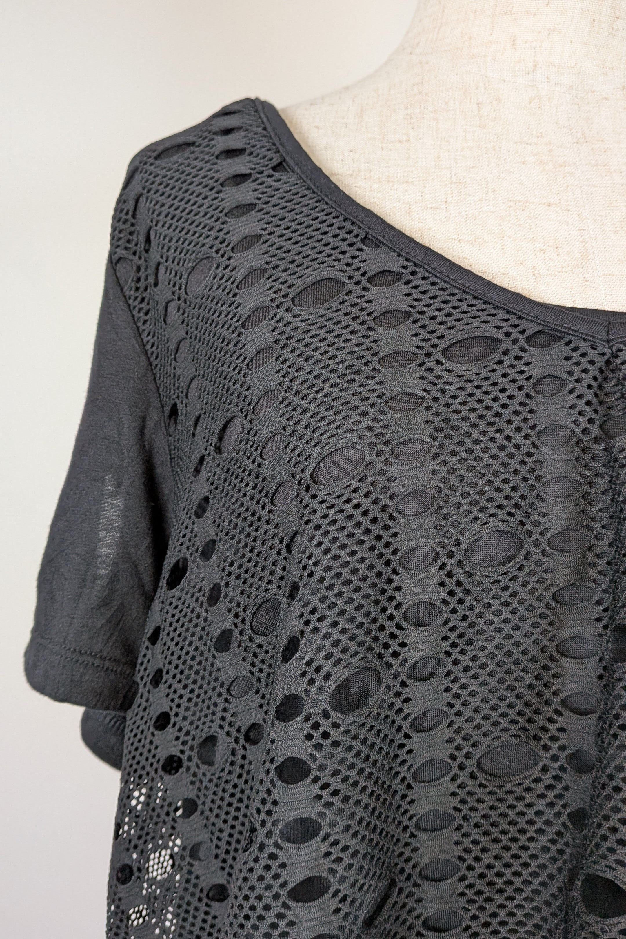 TS Black Wicker Asymmetrical Tunic Size XS Brand New With Tags RRP $109.95