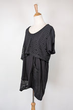 Taking Shape Black Wicker Asymmetrical Tunic Size XS BNWT RRP $109.95