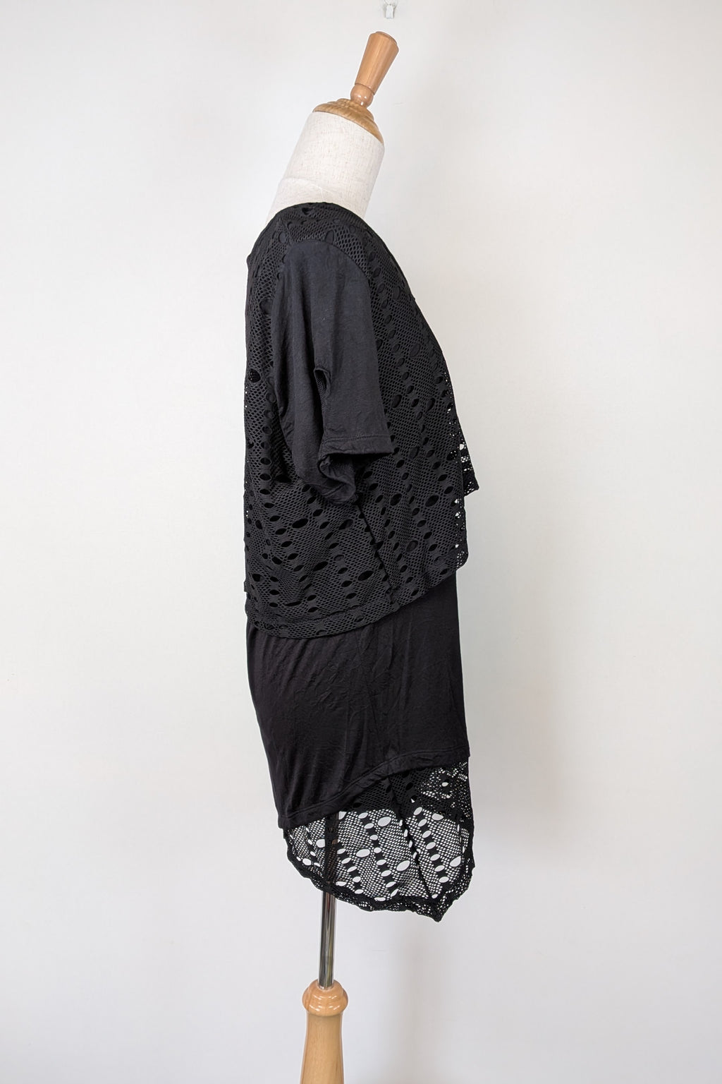 Taking Shape Black Wicker Asymmetrical Tunic Size XS BNWT RRP $109.95