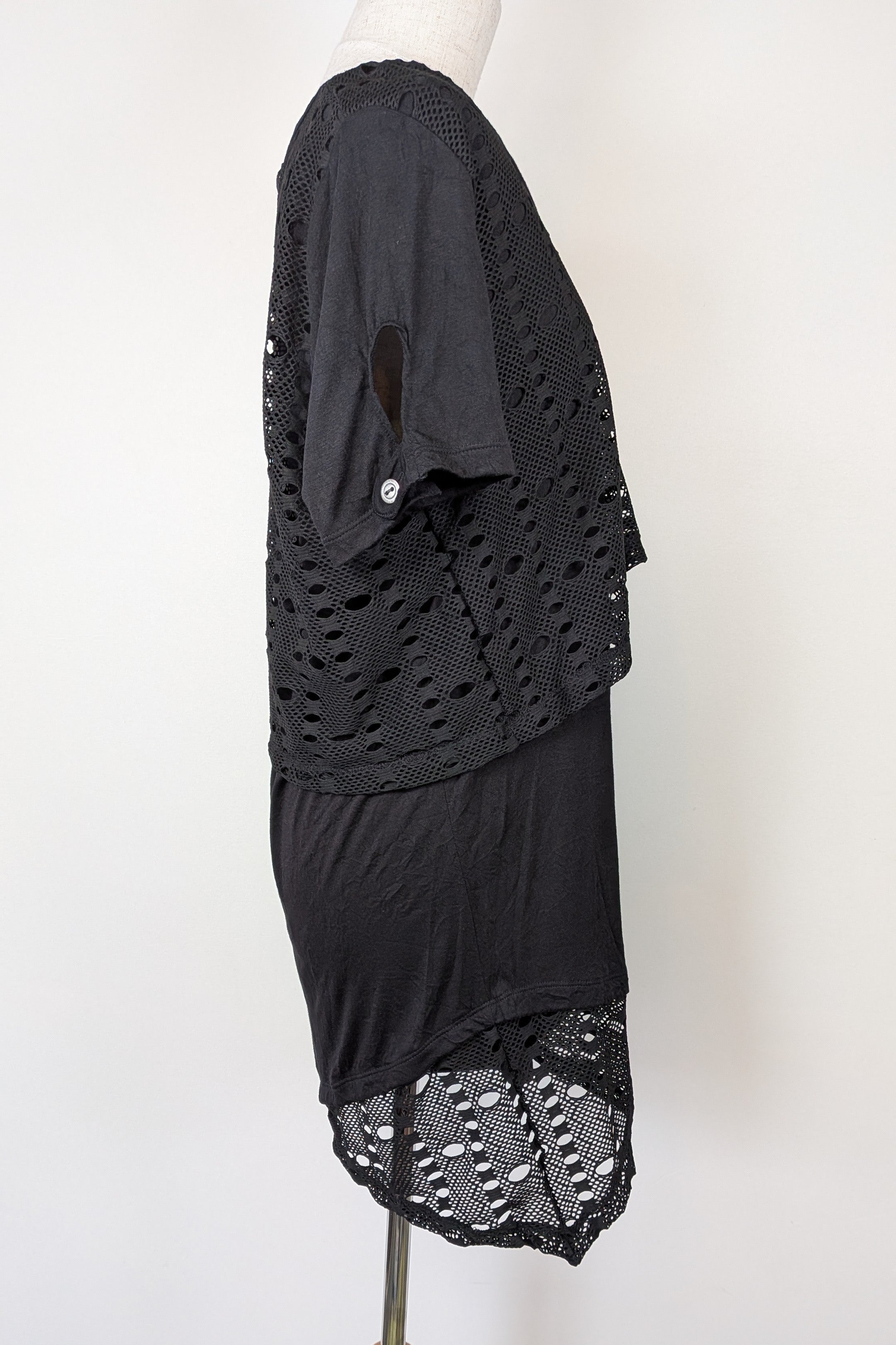 Taking Shape Black Wicker Asymmetrical Tunic Size XS BNWT RRP $109.95