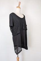 Taking Shape Black Wicker Asymmetrical Tunic Size XS BNWT RRP $109.95