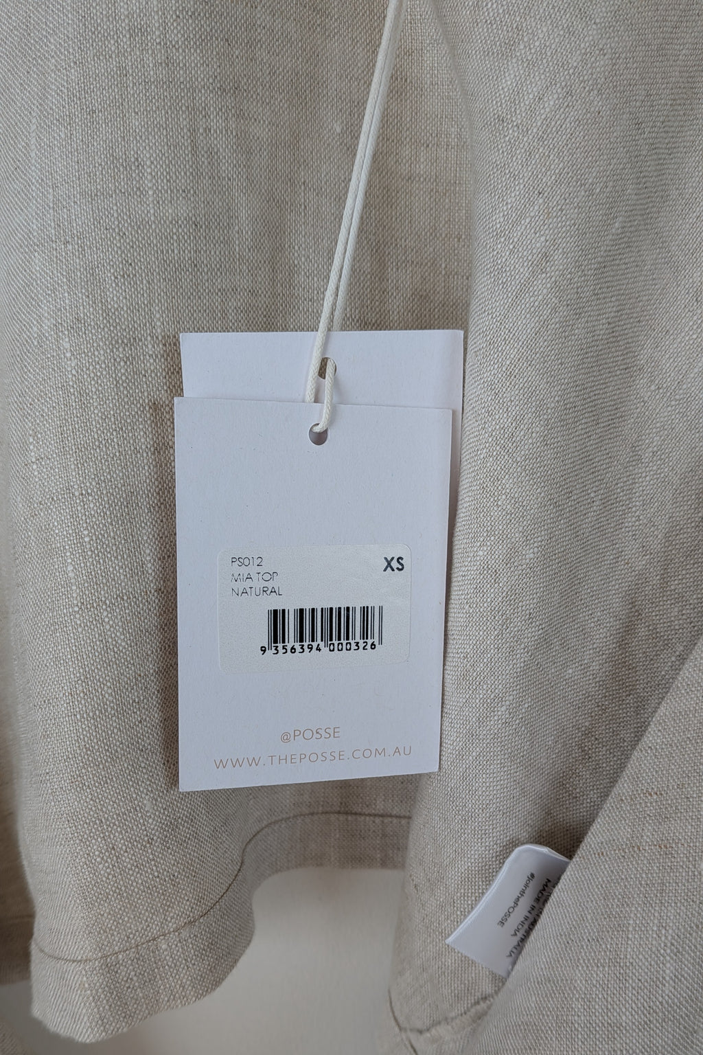 Posse Mia Linen Top in Natural Size XS BNWT
