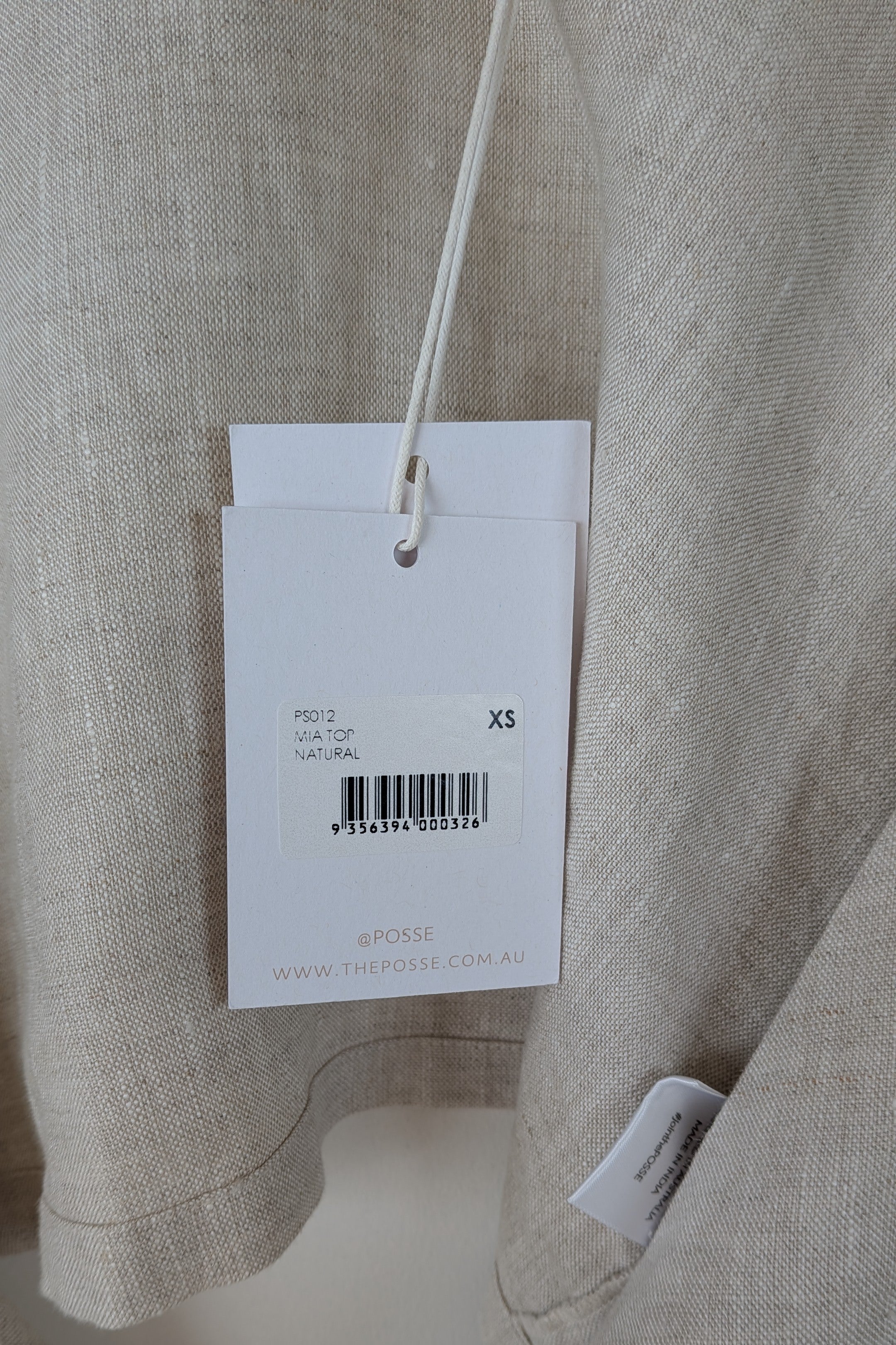 Posse Mia Linen Top in Natural Size XS BNWT