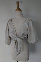 Posse Mia Linen Top in Natural Size XS BNWT