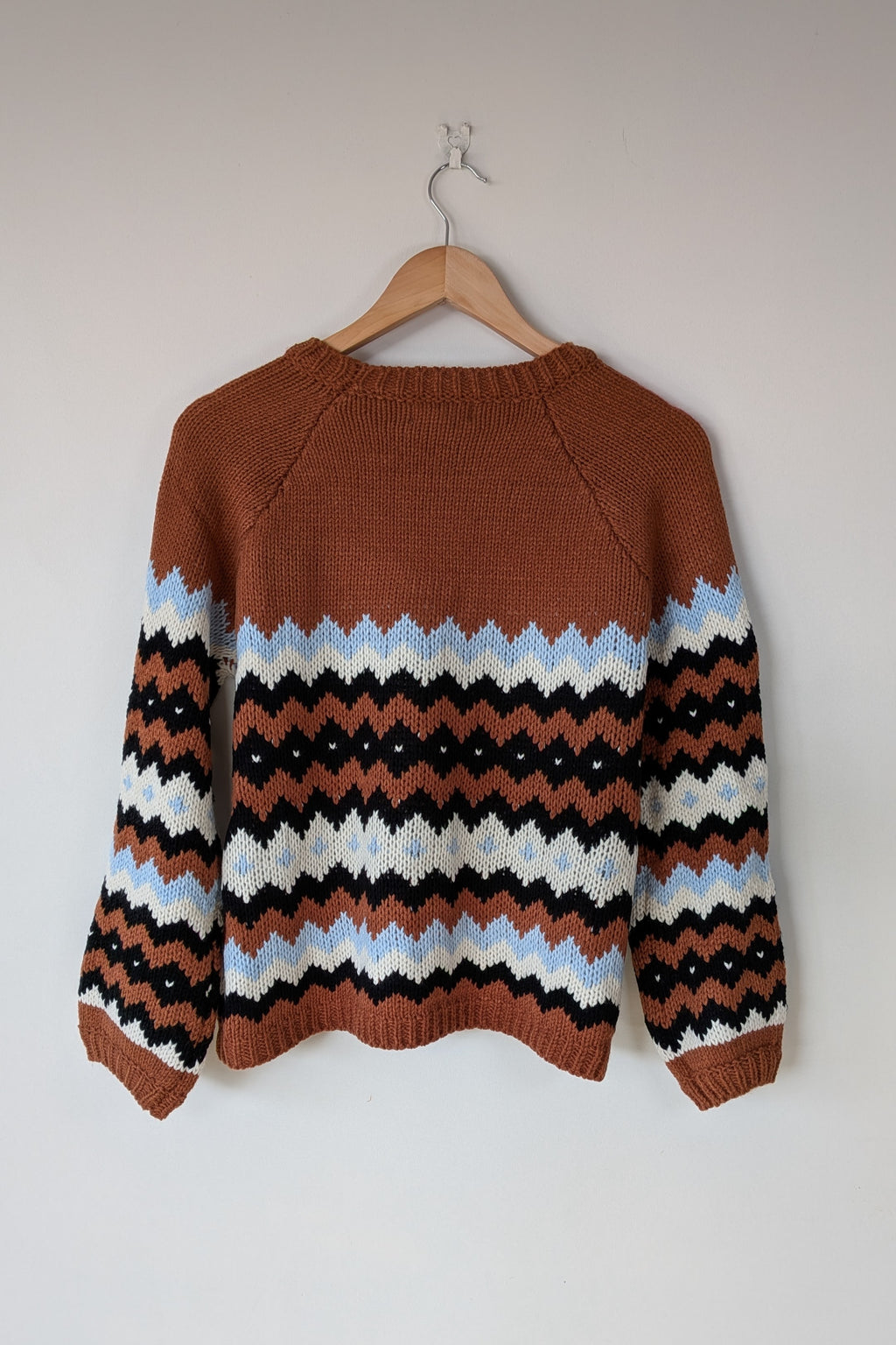 New U Collection Zig Zag Chunky Knit Wool Blend Jumper Size M/L BNWT RRP $69.95