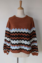 New U Collection Zig Zag Chunky Knit Wool Blend Jumper Size M/L BNWT RRP $69.95