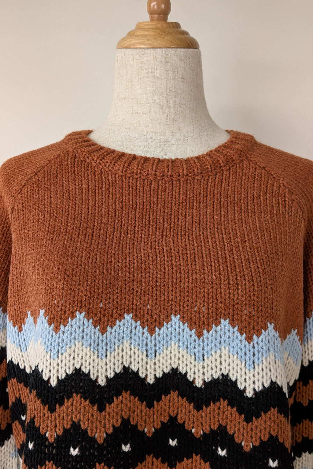 New U Collection Zig Zag Chunky Knit Wool Blend Jumper Size M/L BNWT RRP $69.95