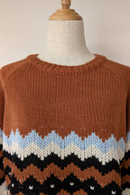 New U Collection Zig Zag Chunky Knit Wool Blend Jumper Size M/L BNWT RRP $69.95