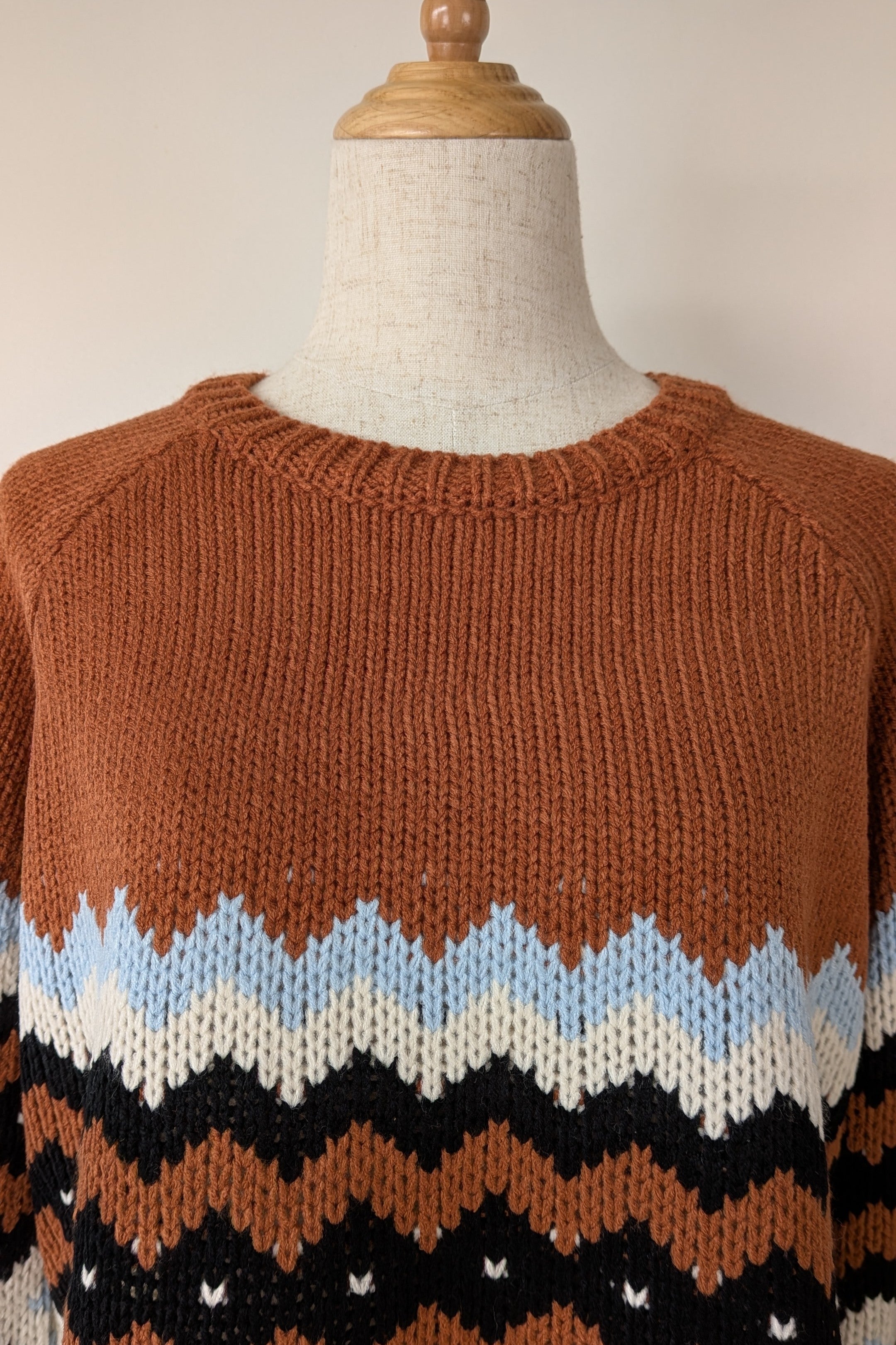 New U Collection Zig Zag Chunky Knit Wool Blend Jumper Size M/L Brand New With Tags RRP $69.95