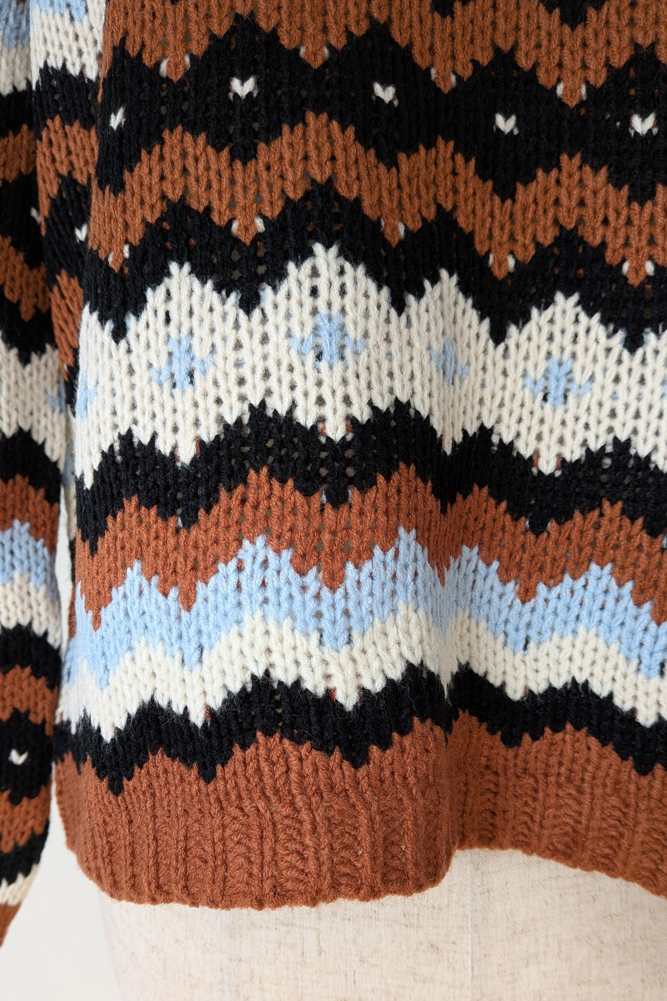 New U Collection Zig Zag Chunky Knit Wool Blend Jumper Size M/L Brand New With Tags RRP $69.95