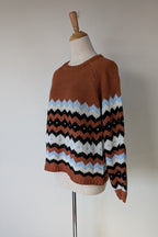 New U Collection Zig Zag Chunky Knit Wool Blend Jumper Size M/L BNWT RRP $69.95